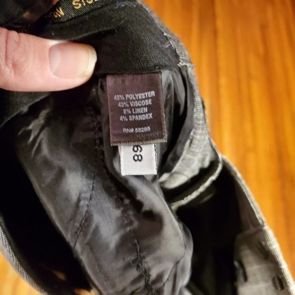 Express Editor Pants Wide Leg Trousers Grid Black White Preppy Work Office 2 - Picture 4 of 6